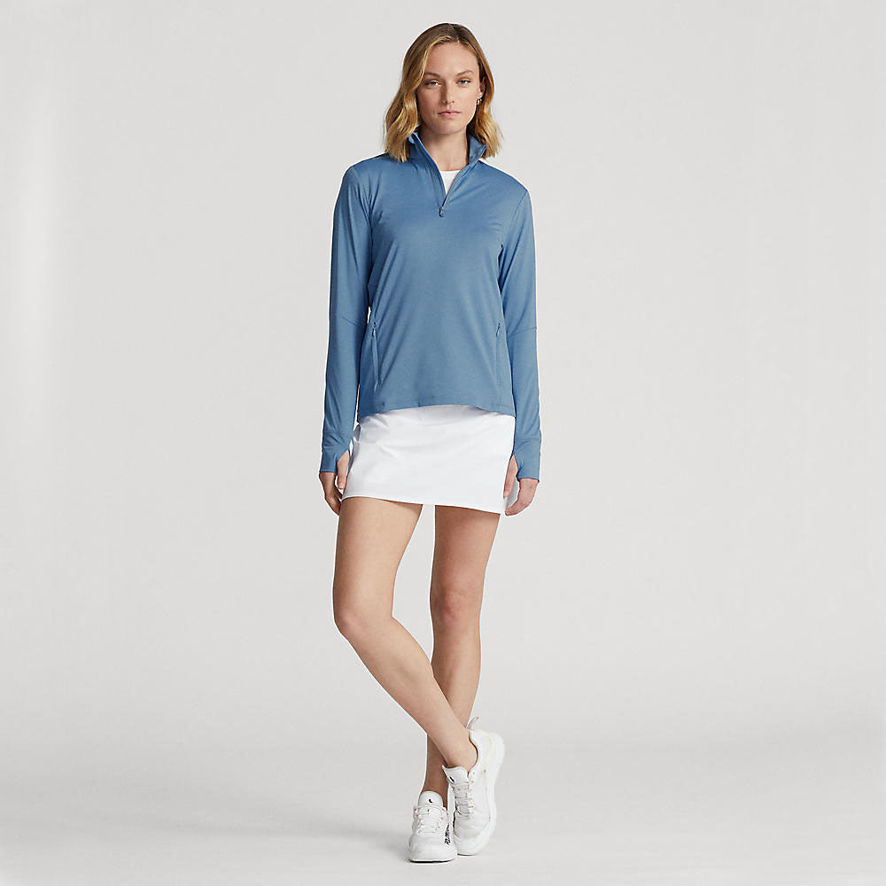 Rlx Ralph Lauren Damen Stretch Jersey Viertel Zip Golf Pullover - Hatteras Blue