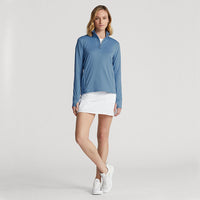 Rlx Ralph Lauren Damen Stretch Jersey Viertel Zip Golf Pullover - Hatteras Blue