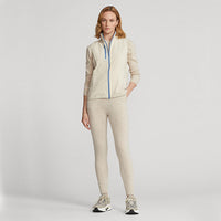 Rlx Ralph Lauren Frauen Tech Terry Full Reißverschluss Golfweste - Sand Heather/Hatteras Blau