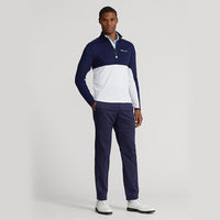 Rlx Ralph Lauren Peached Air Flow Trikot 1/4 Zip Midlayer - Pure White/ French Marine
