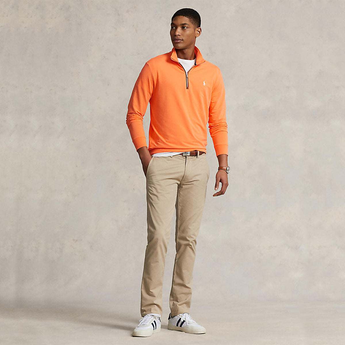 Polo Performance Ralph Lauren Fine Gauge Terry Half Zip - Klassiker Pfirsich