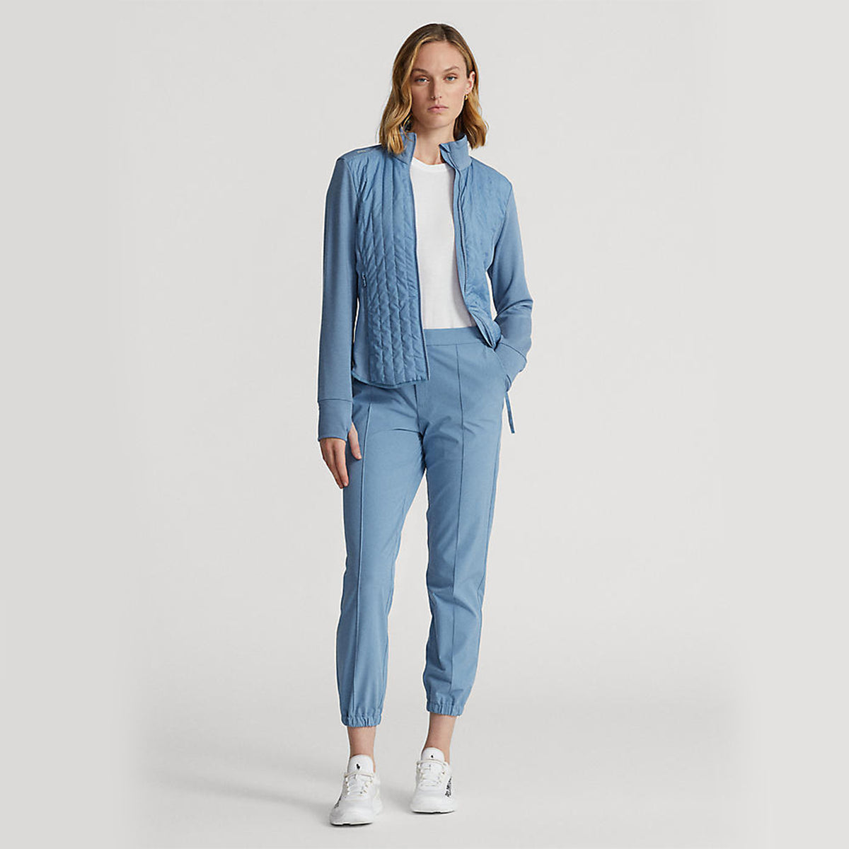 RLX Ralph Lauren Frauen coole Wolle Hybrid Performance Vollzip Jacke - Hatteras Blue