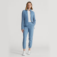 RLX Ralph Lauren Frauen coole Wolle Hybrid Performance Vollzip Jacke - Hatteras Blue