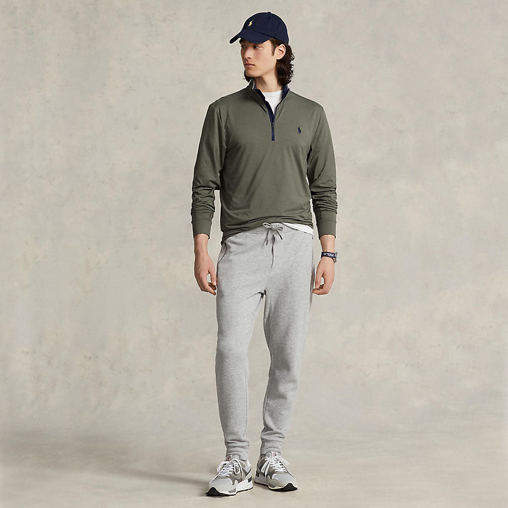 Polo Performance Ralph Lauren 1/4 Reißverschluss Peached Jersey - fossile Grün