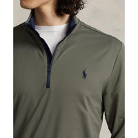 Polo Performance Ralph Lauren 1/4 Reißverschluss Peached Jersey - fossile Grün