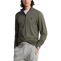 Polo Performance Ralph Lauren 1/4 Reißverschluss Peached Jersey - fossile Grün