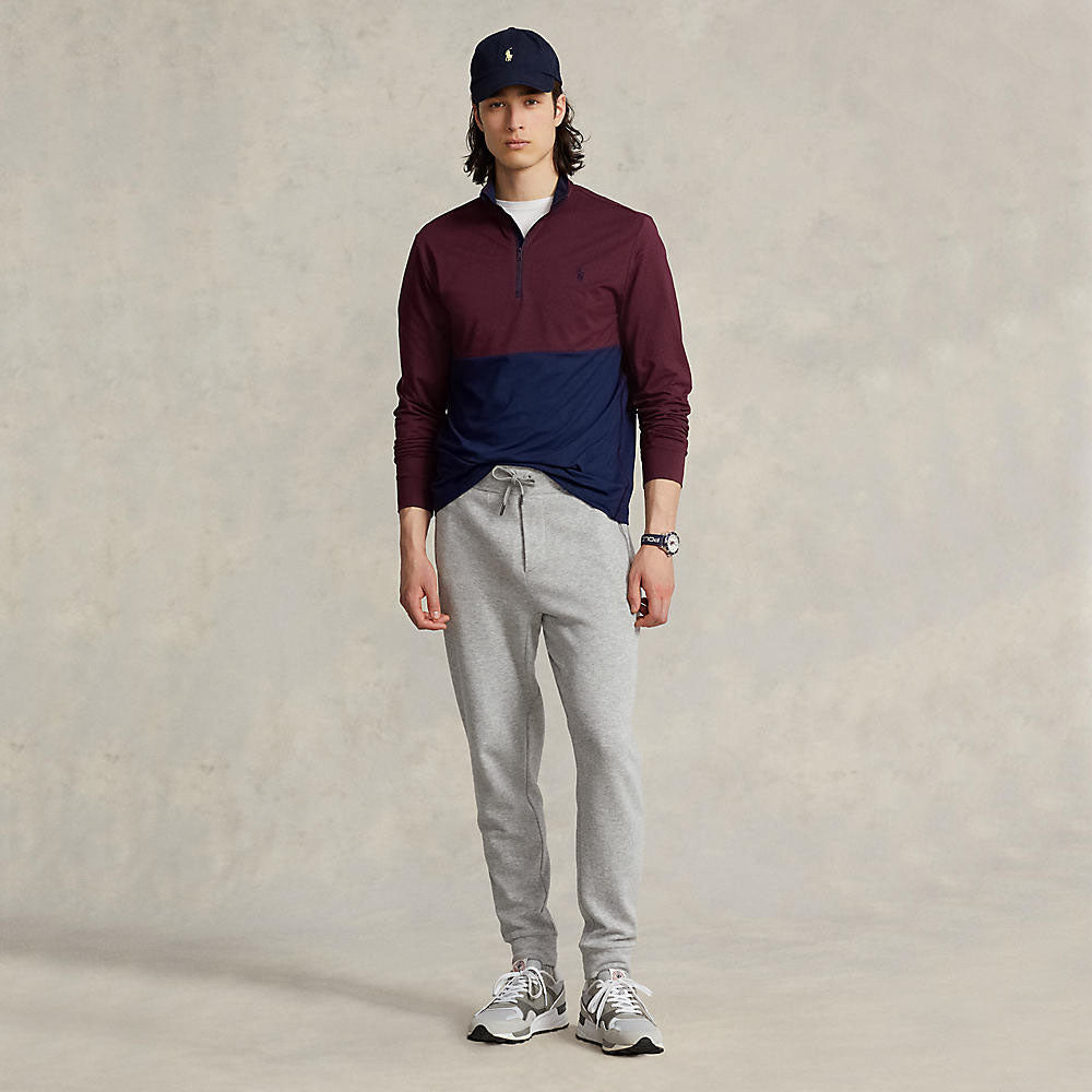 Polo Performance Ralph Lauren 1/4 Zip Peached Jersey - Harvard Wine/French Marine