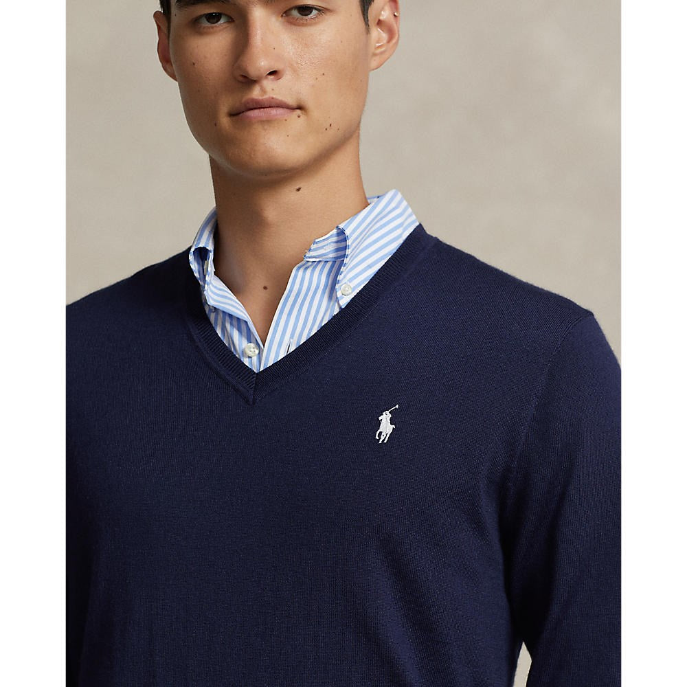 Polo Performance Ralph Lauren gegen Neck -Strick - Französische Marine