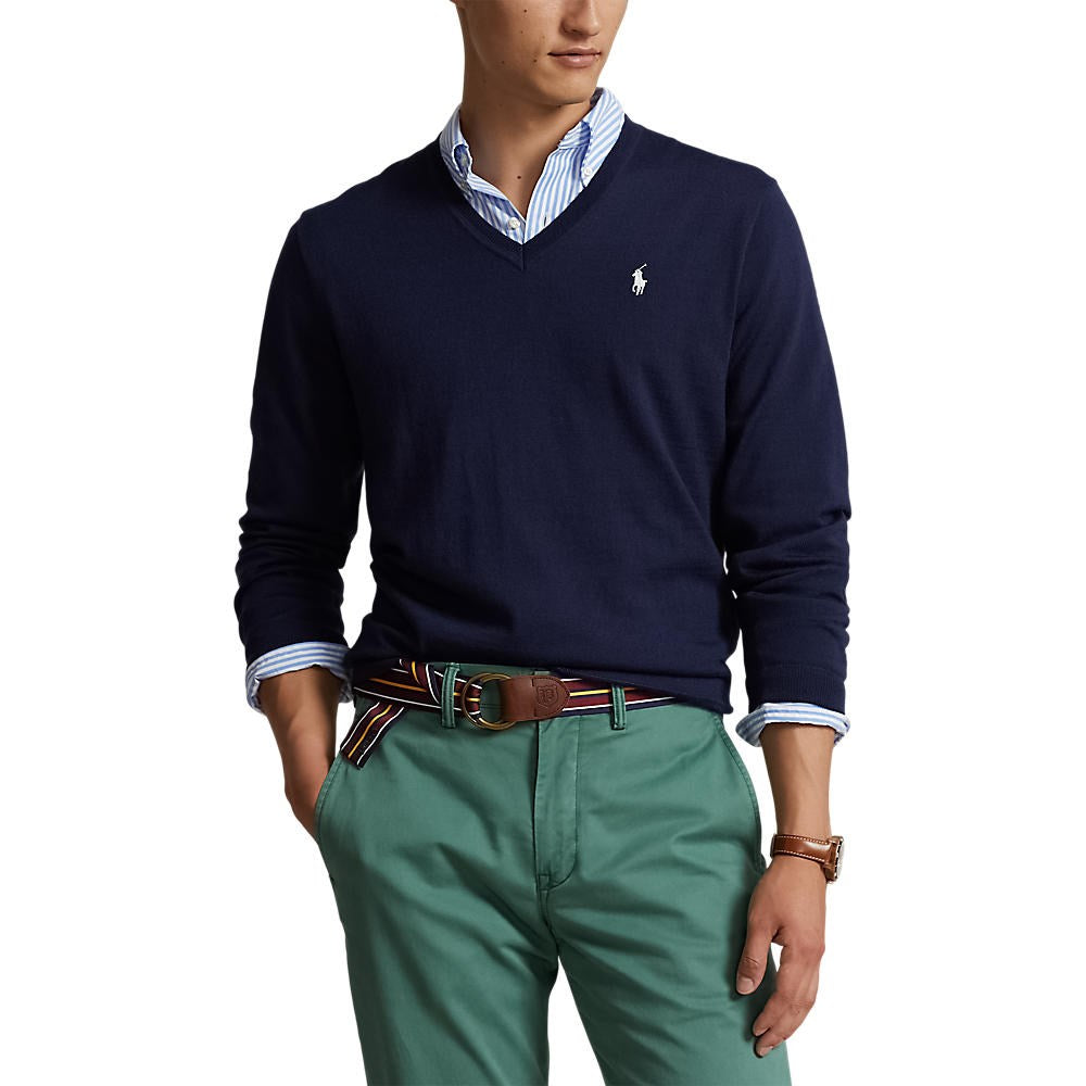 Polo Performance Ralph Lauren gegen Neck -Strick - Französische Marine