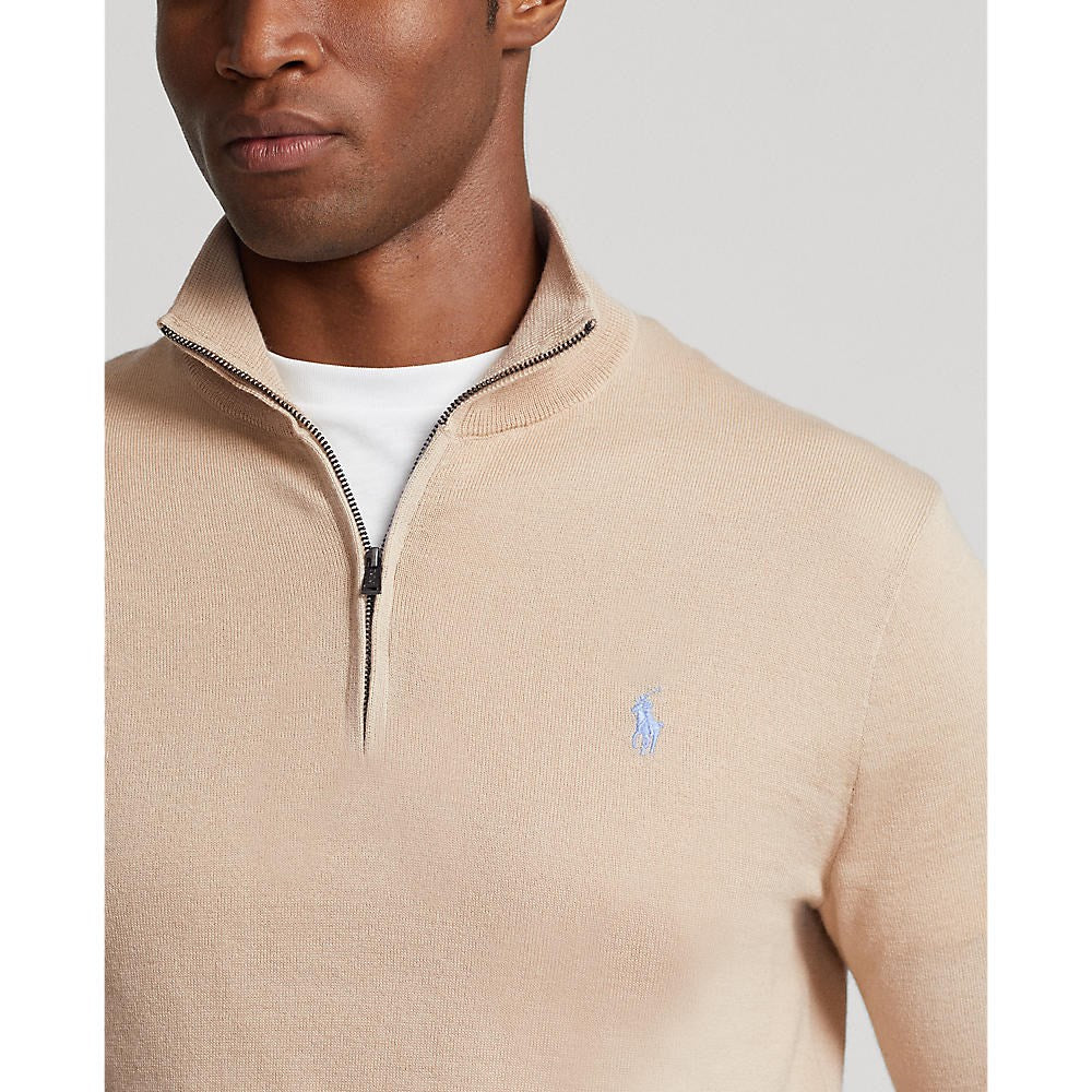 Polo Performance Ralph Lauren 1/4 Reißverschluss Coolmax -Strick - Basissand