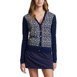 RLX Ralph Lauren Frauen V -Ausschnitt Wolle Mischung Golf Strickjacke - Französische Marine Multi