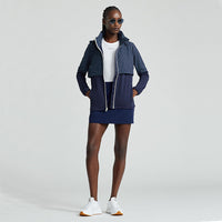 RLX Ralph Lauren Frauenhybrid -Overlay -Hood -Jacke - französische Marine/Diamantdruck