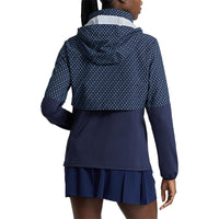 RLX Ralph Lauren Frauenhybrid -Overlay -Hood -Jacke - französische Marine/Diamantdruck