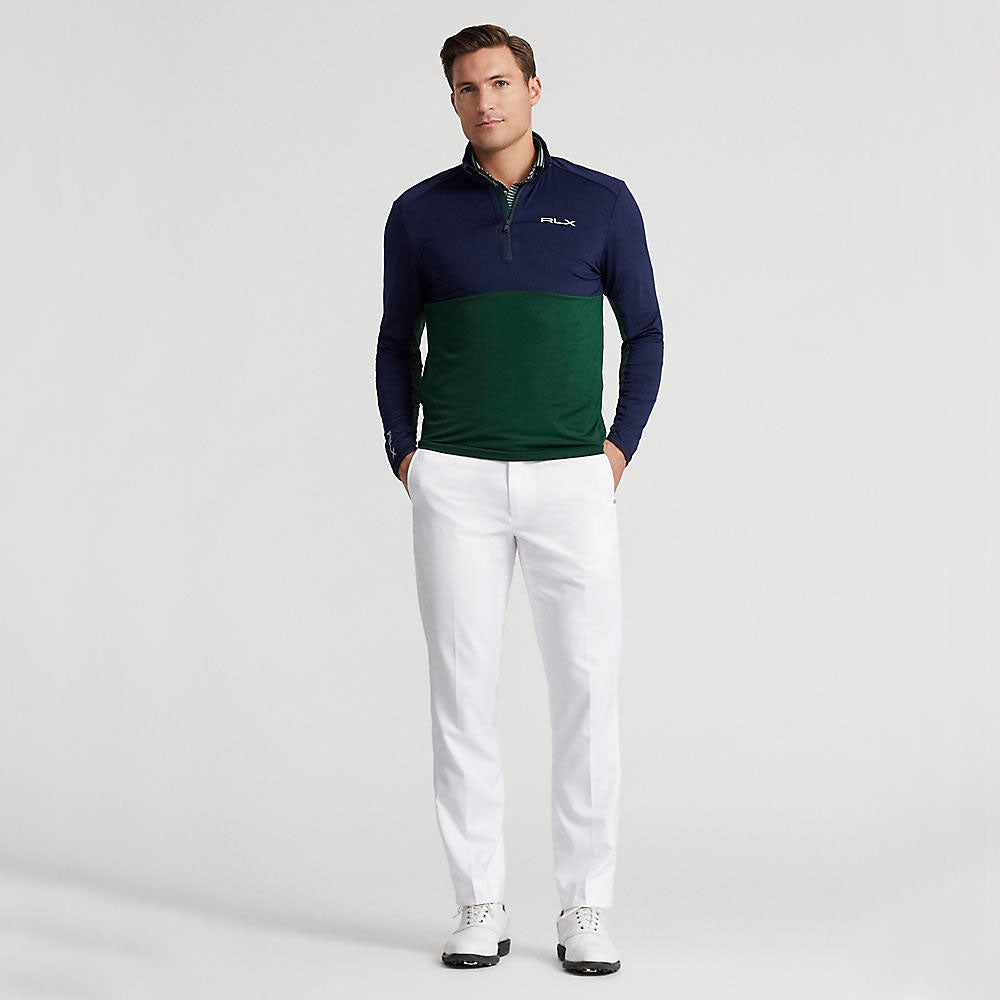 RLX Ralph Lauren Peached Airflow Trikot 1/4 Zip Midlayer - Hunt Club Green/ French Navy