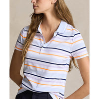 Rlx Ralph Lauren Damen gedruckter Luftstrom Polo Golf Polo -Hemd - Oxford Blue Multi