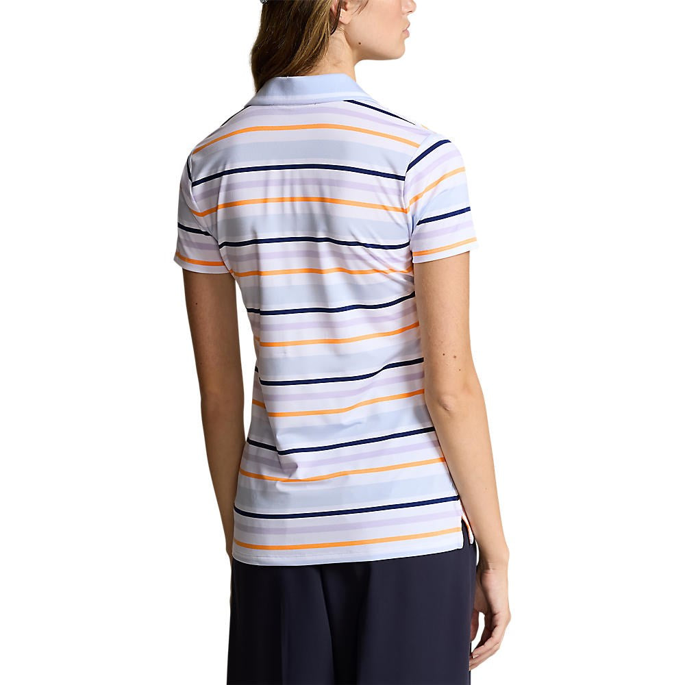 Rlx Ralph Lauren Damen gedruckter Luftstrom Polo Golf Polo -Hemd - Oxford Blue Multi