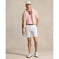 RLX Ralph Lauren bedrucktes leichter Luftstrom -Performance -Golfhemd - Flamingo Pink Clubs