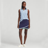 RLX Ralph Lauren Frauen Faux Wrack Stretch Jersey Golf Skort 15 " - Französische Marine/Müdigkeit/Schiff Blau