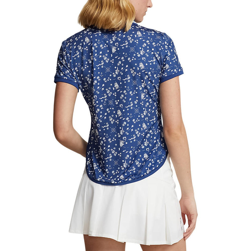 RLX Ralph Lauren Damen Printed Airmall Golf Polo -Hemd - Nautical CNV/Beach Royal