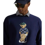 RLX Ralph Lauren Polo Bear 重量级毛圈高尔夫圆领毛衣 - 精致海军蓝