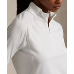RLX Ralph Lauren Women's UV Stretch Jersey 1/4 Zip Golf Pullover - Ceramic White