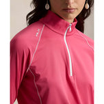RLX Ralph Lauren Women's UV Stretch Jersey 1/4 Zip Golf Pullover - Hot Pink