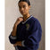 RLX Ralph Lauren 女式 Bear Tech Fleece V 领高尔夫套头衫 - 精致海军蓝