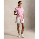 RLX Ralph Lauren 女式 Tour Pique 高尔夫 Polo 衫 - 浅粉色/陶瓷白/雾蓝色