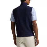 RLX Ralph Lauren gestrickte 2/48-Baumwoll-Coolmax-Golfweste mit durchgehendem Reißverschluss – raffiniertes Marineblau
