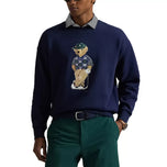 RLX Ralph Lauren Polo Bear 重量级毛圈高尔夫圆领毛衣 - 精致海军蓝