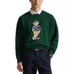 RLX Ralph Lauren Polo Bear 重量级毛圈高尔夫圆领毛衣 - 苔藓玛瑙