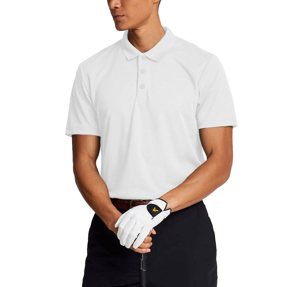 Lyle & Scott Tonal Sticked Tech Golf Polo Shirt - Weiß