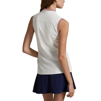 Rlx Ralph Lauren Tour Pique ärmellose Standkragen Polo - Weiß/Himmel rot