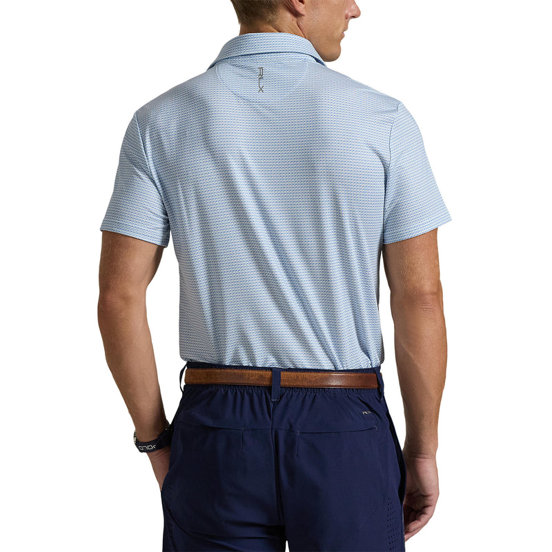 RLX Ralph Lauren bedrucktes leichter Luftstrom Golf Polo -Hemd - Estate Blue Clubhaus Tex