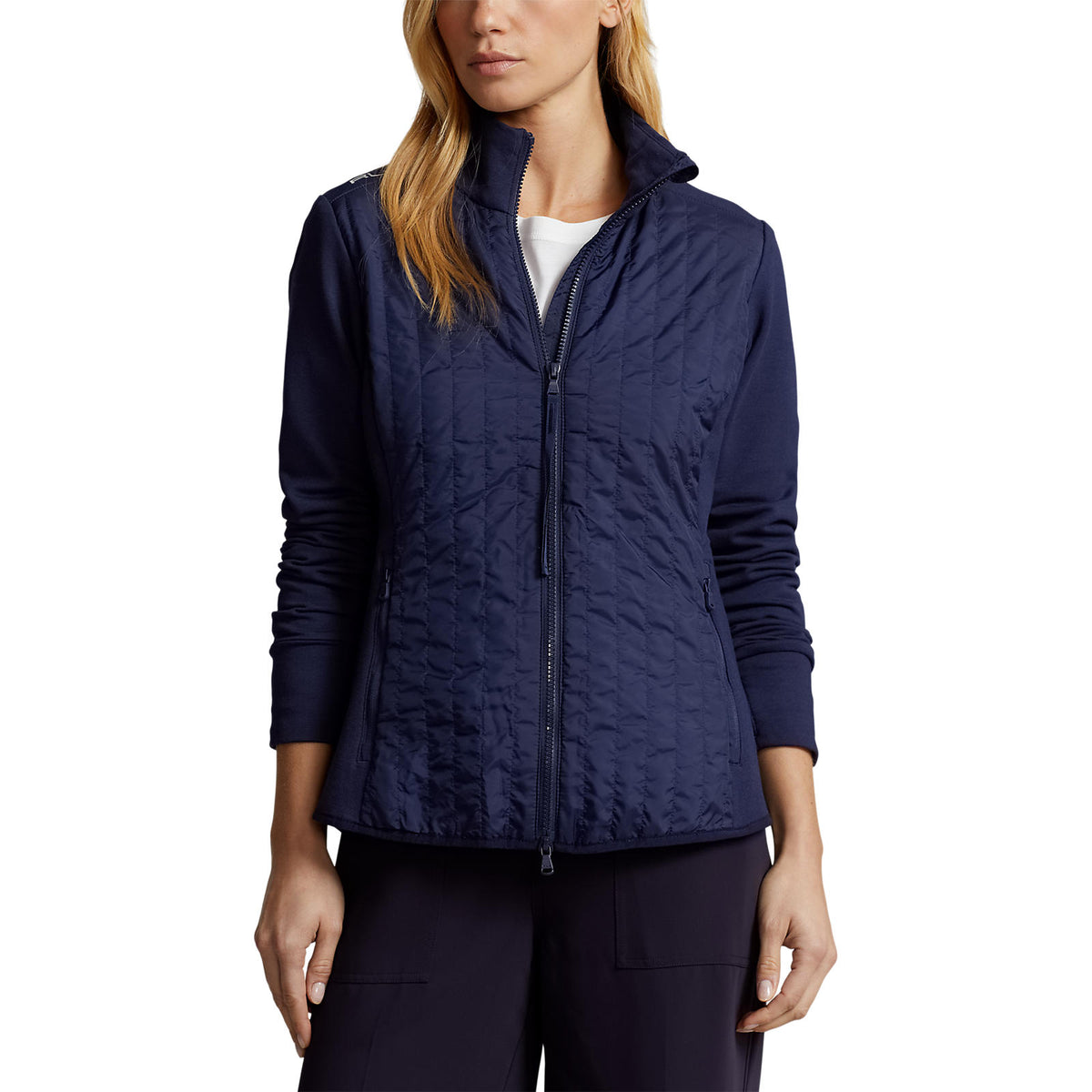 RLX Ralph Lauren Frauen coole Wolle Hybrid Performance Vollzipjacke - Französische Marine