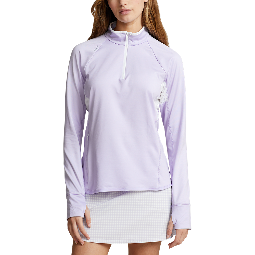 Rlx Ralph Lauren Frauen Trikots -Viertel Zip Golf Pullover - Blume Purpur/Weiß