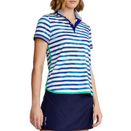 Polo Golf Ralph Lauren Frauen Kurzarm Polo -Hemd - Blauer Künstlerstreifen