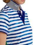 Polo Golf Ralph Lauren Frauen Kurzarm Polo -Hemd - Blauer Künstlerstreifen