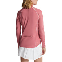 Rlx Ralph Lauren Frauen UV -Jersey 1/4 Reißverschlusspullover - Wüstenrose/reines Weiß