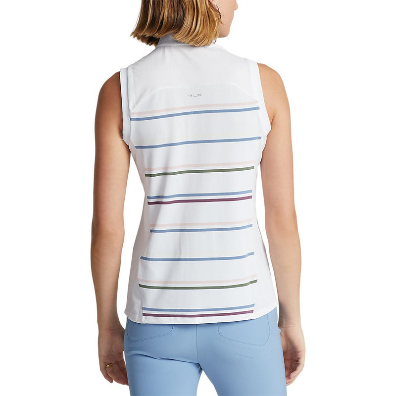 Rlx Ralph Lauren Frauen ärmelloses Zip -Golf -Hemd - rein weißer Multi