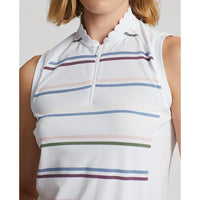 Rlx Ralph Lauren Frauen ärmelloses Zip -Golf -Hemd - rein weißer Multi