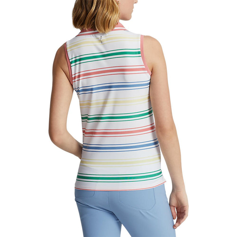 Rlx Ralph Lauren Damen gedruckter Luftstrom Ärmel und Golfhemd - rein weiße Multi