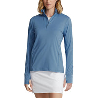Rlx Ralph Lauren Damen Stretch Jersey Viertel Zip Golf Pullover - Hatteras Blue
