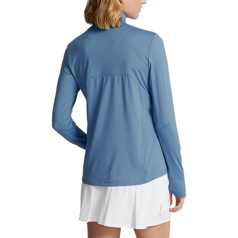 Rlx Ralph Lauren Damen Stretch Jersey Viertel Zip Golf Pullover - Hatteras Blue