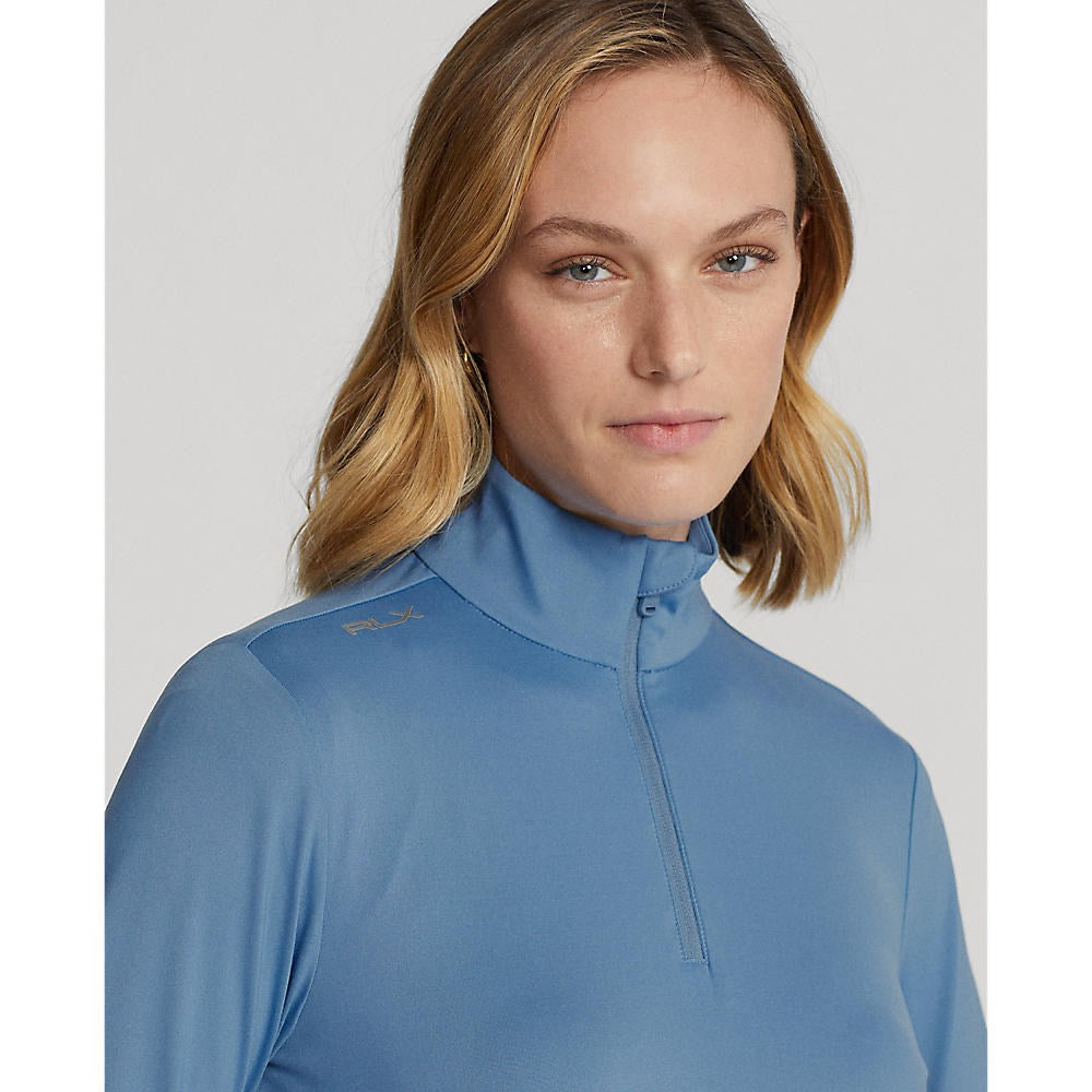 Rlx Ralph Lauren Damen Stretch Jersey Viertel Zip Golf Pullover - Hatteras Blue