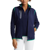 RLX Ralph Lauren Frauentechnologie Terry Full Reißverschluss Golfweste - Französische Marine/Kreuzfahrt Grün
