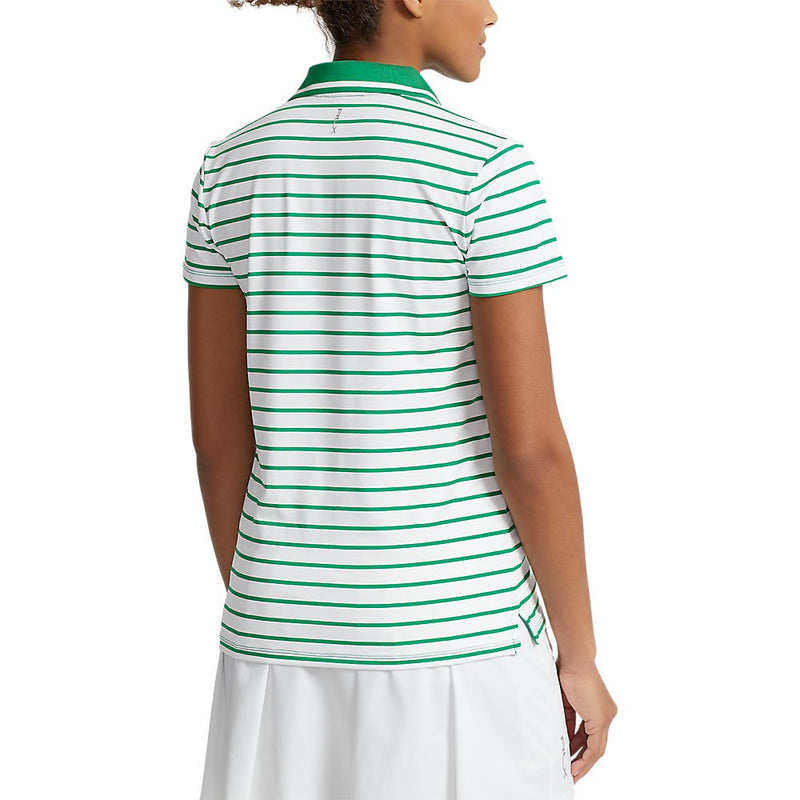 RLX Ralph Lauren Frauentour Perfomance Stripe Golf Polo -Hemd - Pure White/Cruise Green Fairway