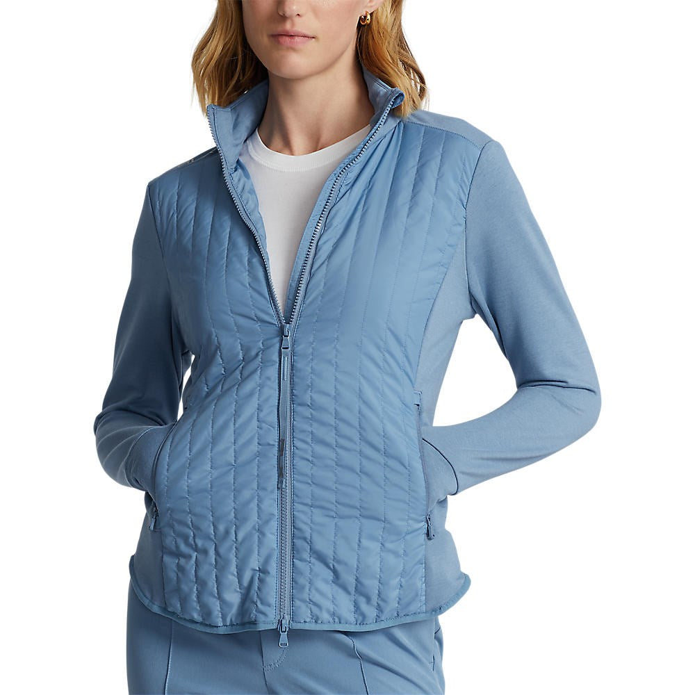 RLX Ralph Lauren Frauen coole Wolle Hybrid Performance Vollzip Jacke - Hatteras Blue