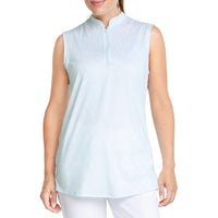 Puma Frauen CloudSpun Dschungel ärmellose Golf Polo - beruhigendes Meer/helles Weiß