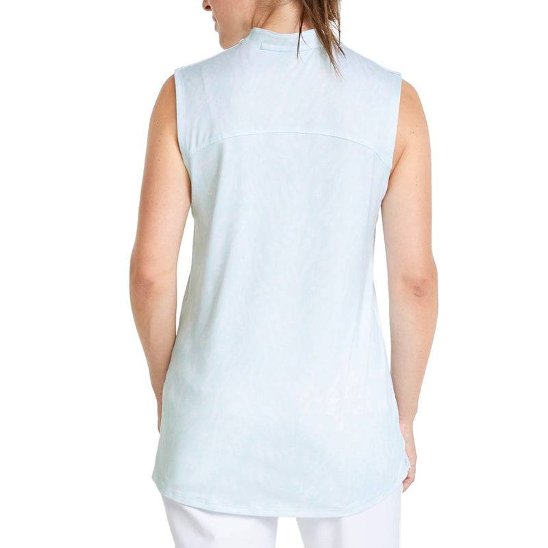 Puma Frauen CloudSpun Dschungel ärmellose Golf Polo - beruhigendes Meer/helles Weiß